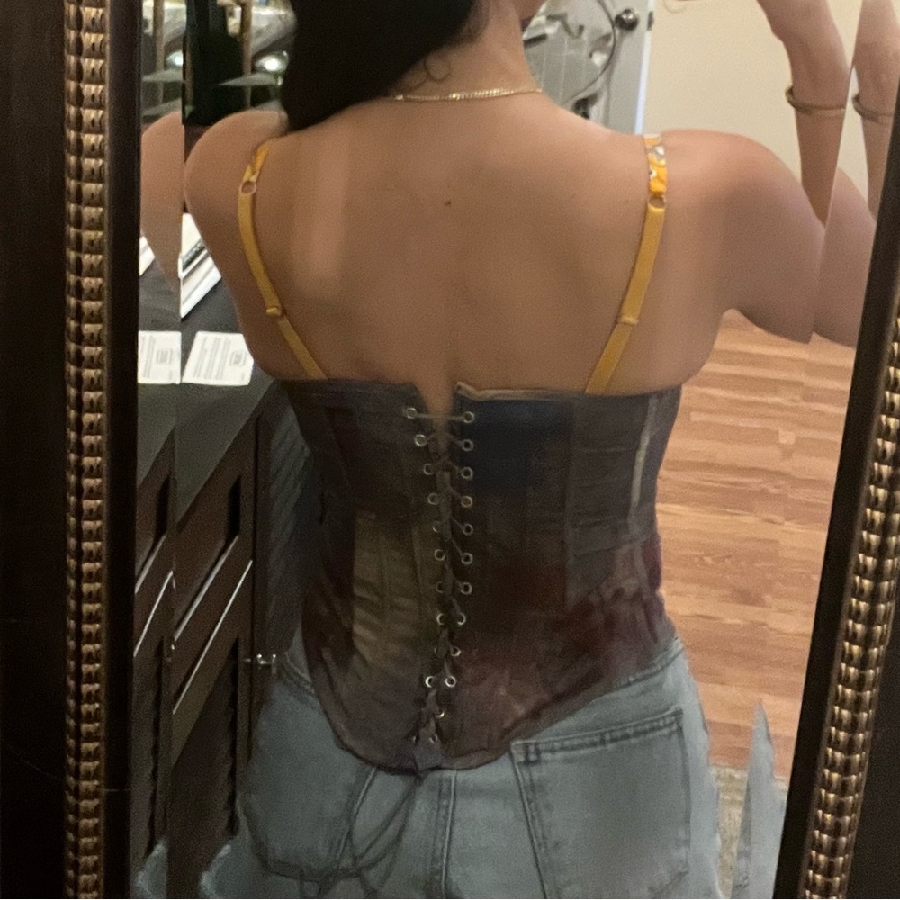 Tiger Mist Charcoal Corset Top - Picture 2 of 5